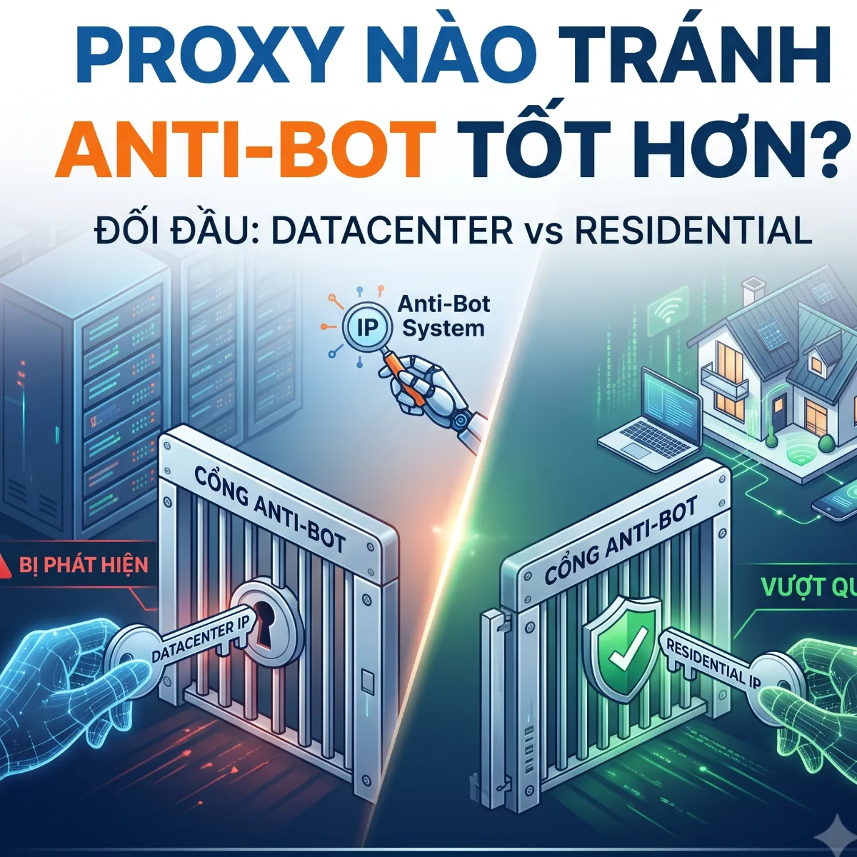 Datacenter Proxy vs Residential Proxy: Loại Nào Tránh Anti-bot Tốt Hơn?